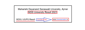 MDS University Mcom Result 2021