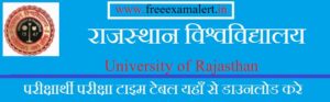 Rajasthan University Bsc Time Table 2023