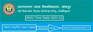 JNVU BED Time Table