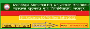 MSBU Bsc Time Table 2022