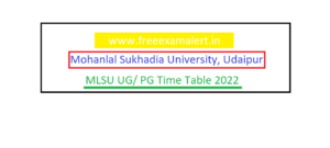 MLSU B.Ed Time Table