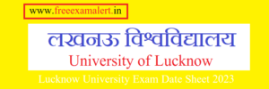 Lucknow University Msc Time Table 2023